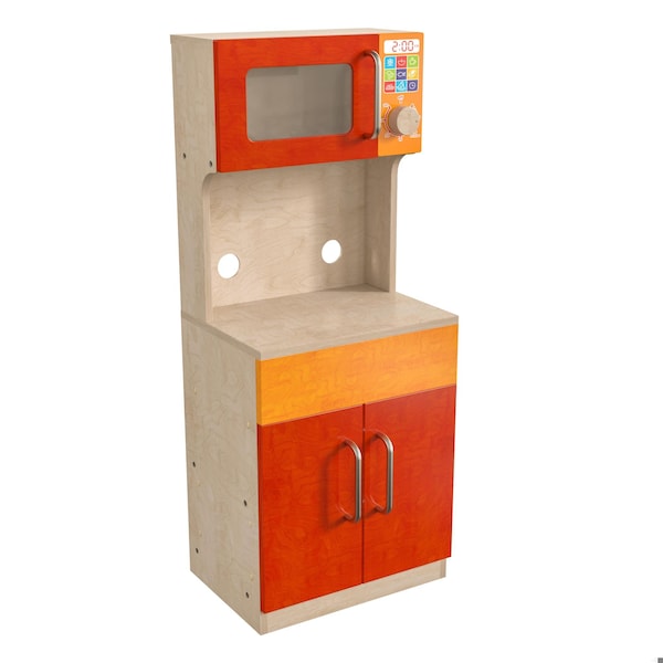 Flash Furniture Bright Beginnings Commercial Grade Greenguard Certified Wooden Childrens Kitchen Cabinet w/Microwave MK-ME10292-GG - main